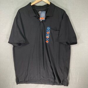 St Johns Bay Mens Black Short Sleeve Performance Polo Shirt XLarge Quick Dry New